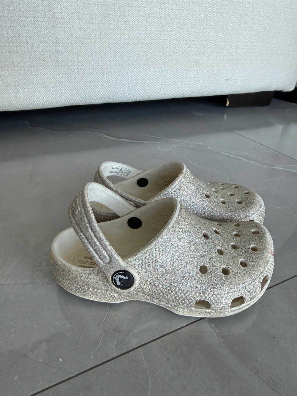 CROCS Kids Classic Glitter Clog - Champagne Sparkle